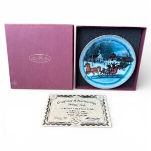 Anna Perenna “Christmas Sleigh” P Buckley Moss Porcelain Plate Germany COA 2126